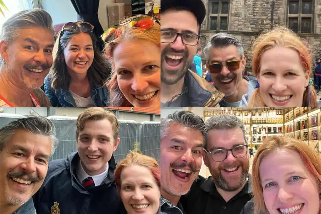 Collage of different group of happy people together