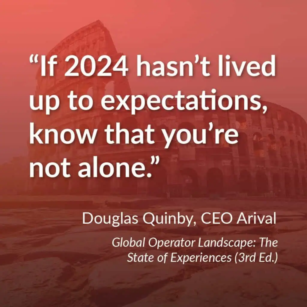 A quote by Douglas Quinby, CEO of Arival, that states, If 2024 hasn't lived up to expectations, know that you're not alone