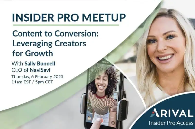 Event banner for Insider Pro Meetup about content creators and conversion, featuring NaviSavi CEO