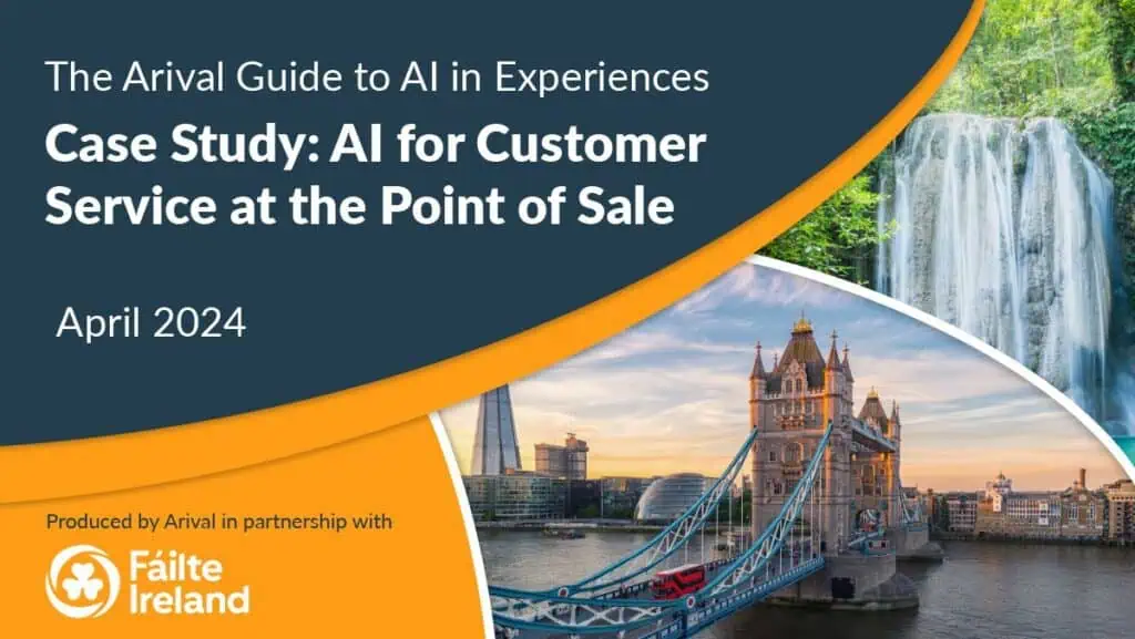 Image promoting 'The Case Study: AI for Customers Service at Point of Sales that forms part of the The Arival Guide to AI in Experiences research.'