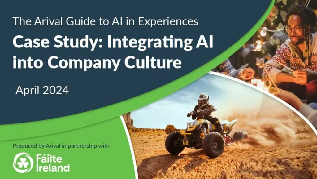 Image promoting 'The Case Study: Integrating AI into Company Culture that forms part of the The Arival Guide to AI in Experiences research.'